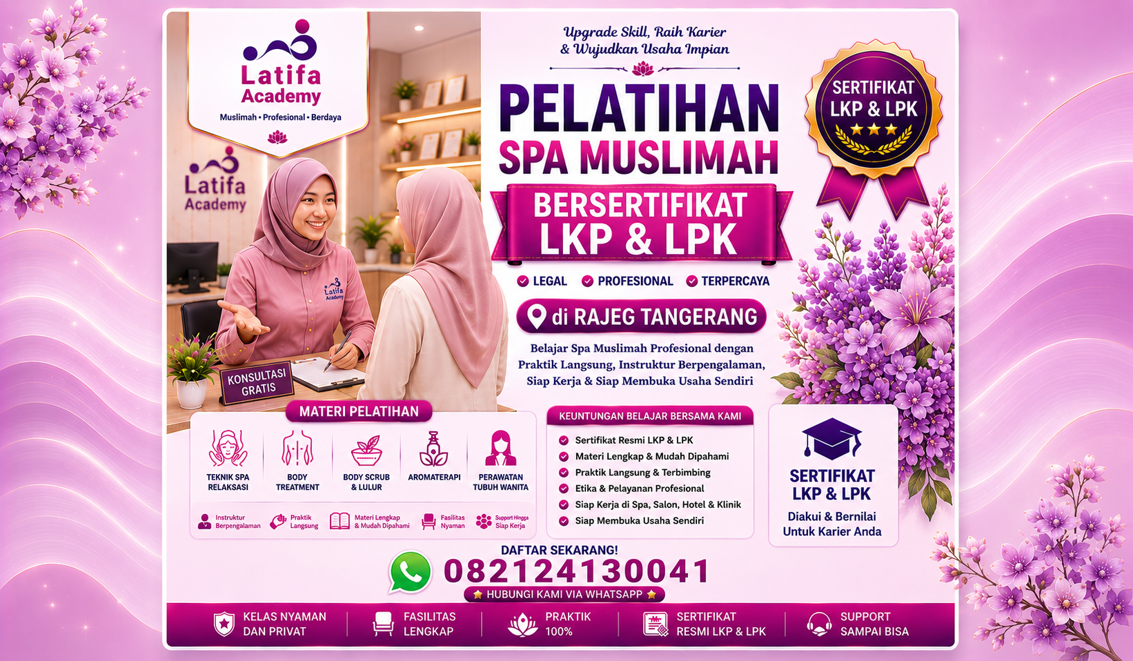 Pelatihan Spa Muslimah Bersertifikat LKP dan LPK di Rajeg Tangerang 082124130041